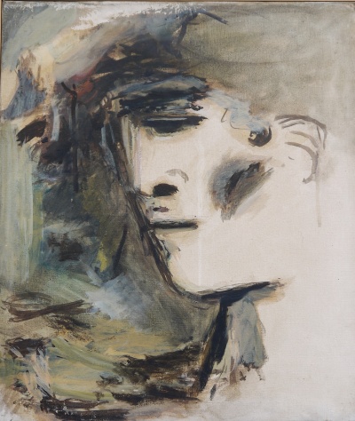 volto maschile<br>olio su tela<br>30x35   01-1968<br>
				(631)