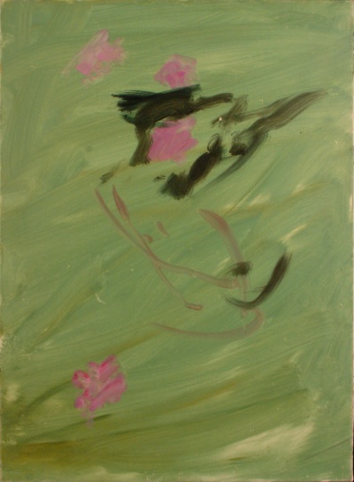 fiori rosa nell'acqua<br>Olio su Tela<br>60x80   01-1990<br>
				(204)